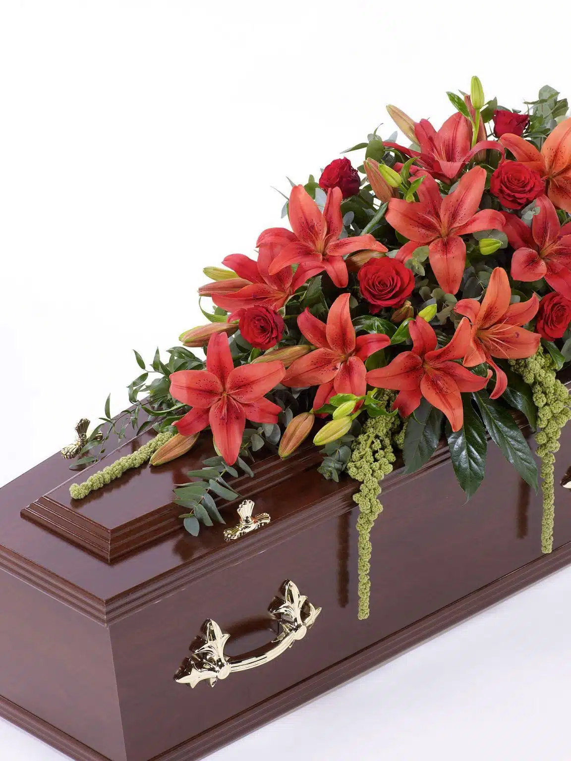 Lily And Rose Casket Spray Red Arbour Blooms