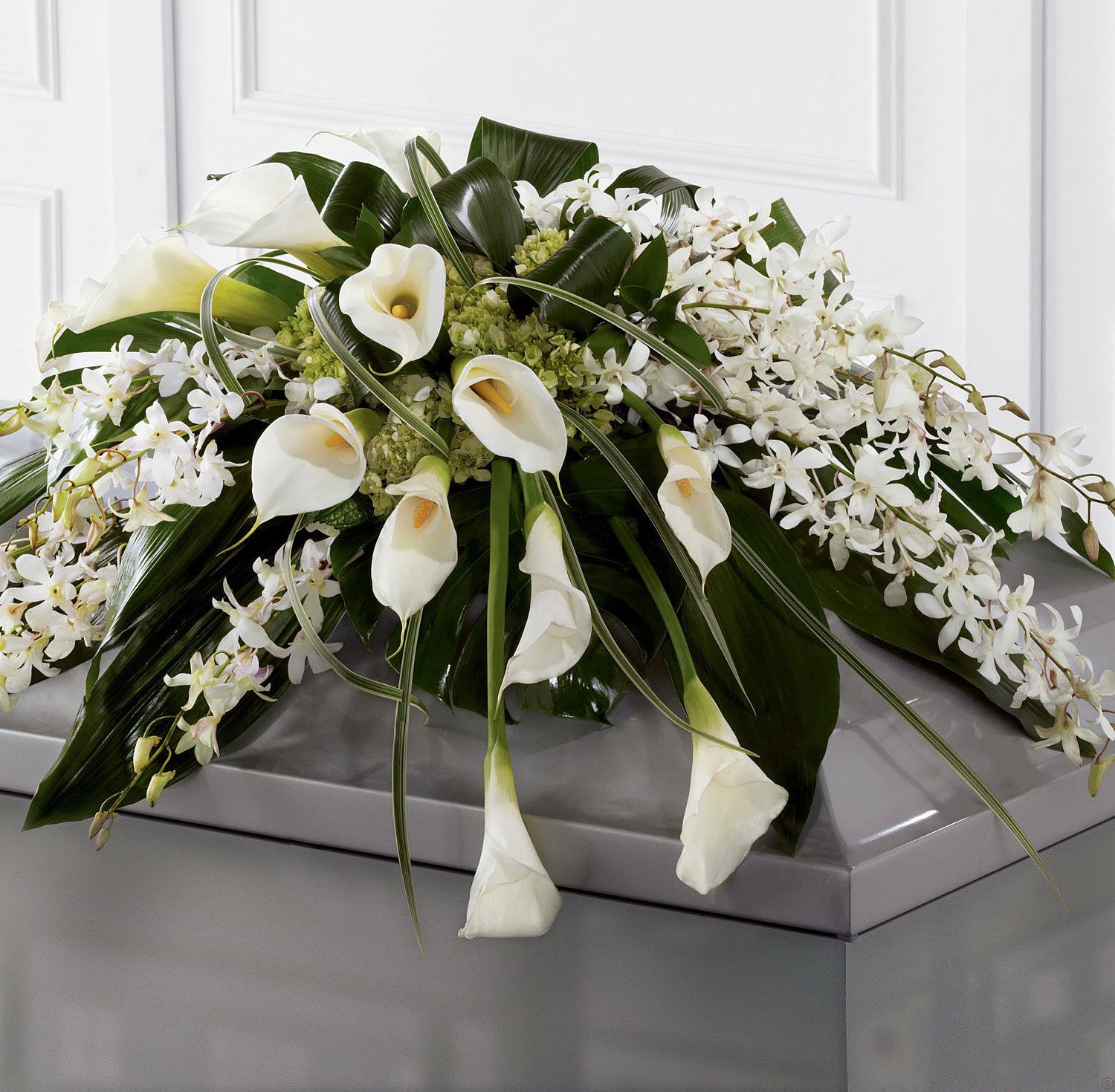 Callay Lily and Orchid Casket Spray
