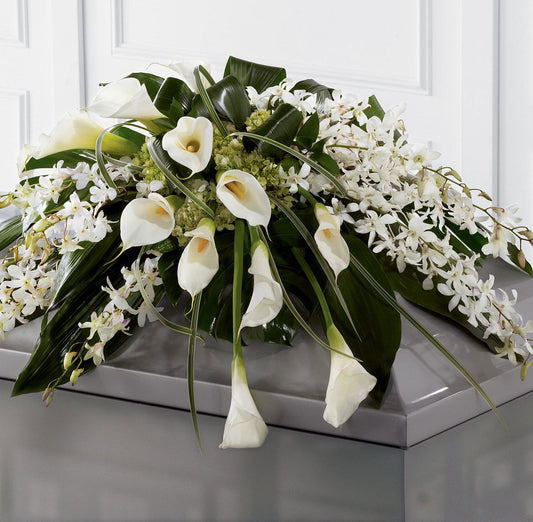 Callay Lily and Orchid Casket Spray