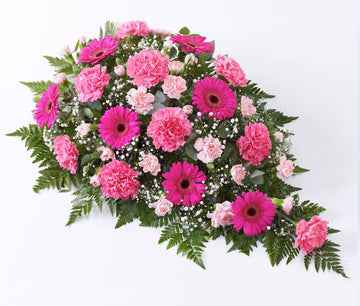 Carnation and Germini Teardrop Spray Pink