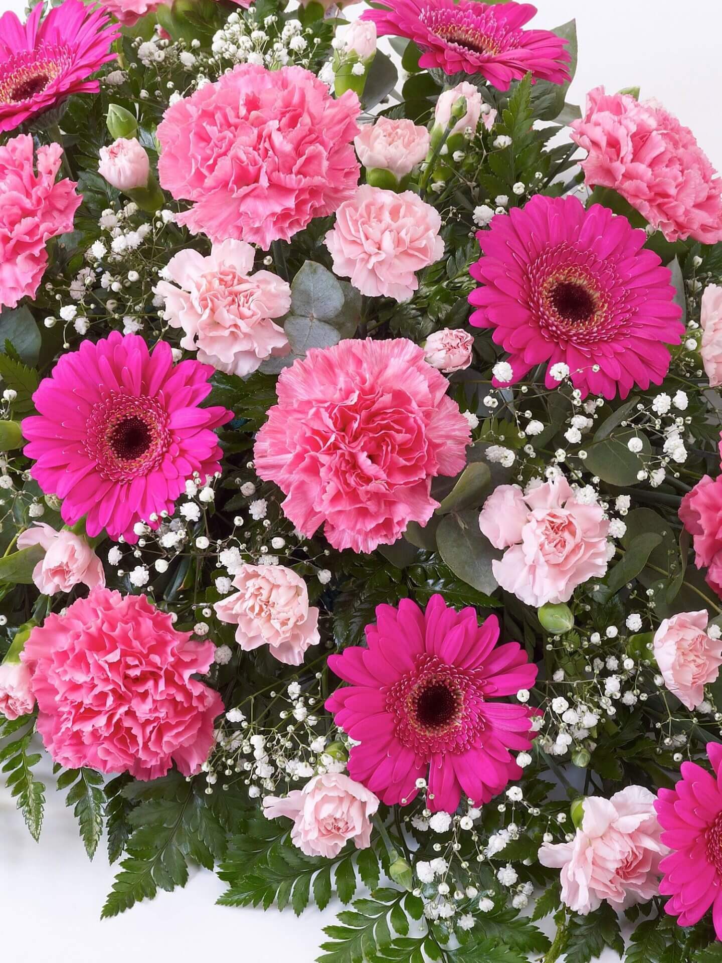 Carnation And Germini Teardrop Spray Pink1