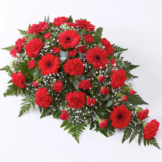 Carnation and Germini Teardrop Spray Red