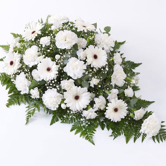 Carnation and Germini Teardrop Spray White