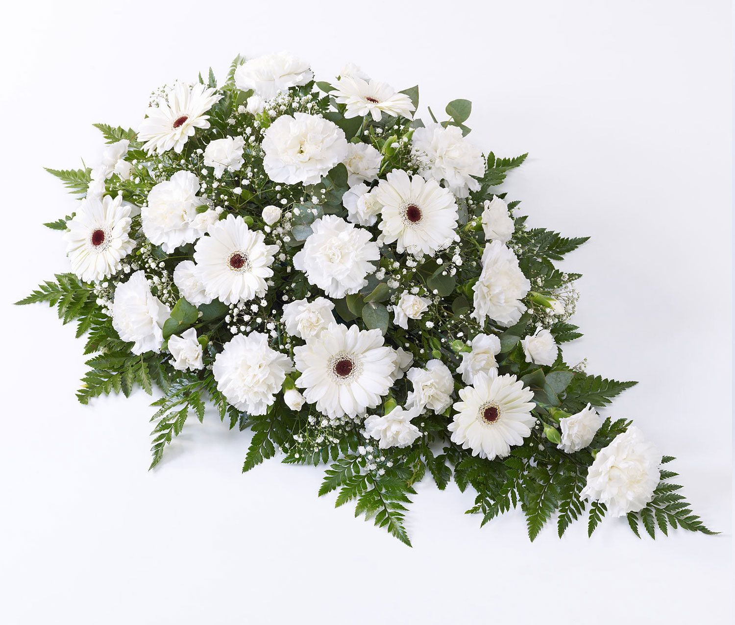 Carnation and Germini Teardrop Spray White