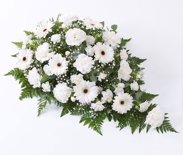Carnation and Germini Teardrop Spray White
