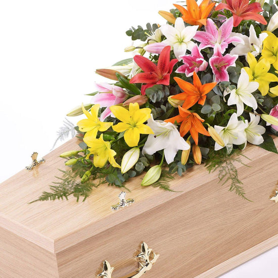 Lily Casket Spray Mixed Colours