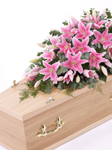 Lily Casket Spray Pink