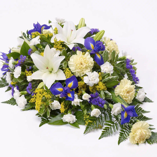 Lily and Iris Teardrop Spray Lemon and Blue