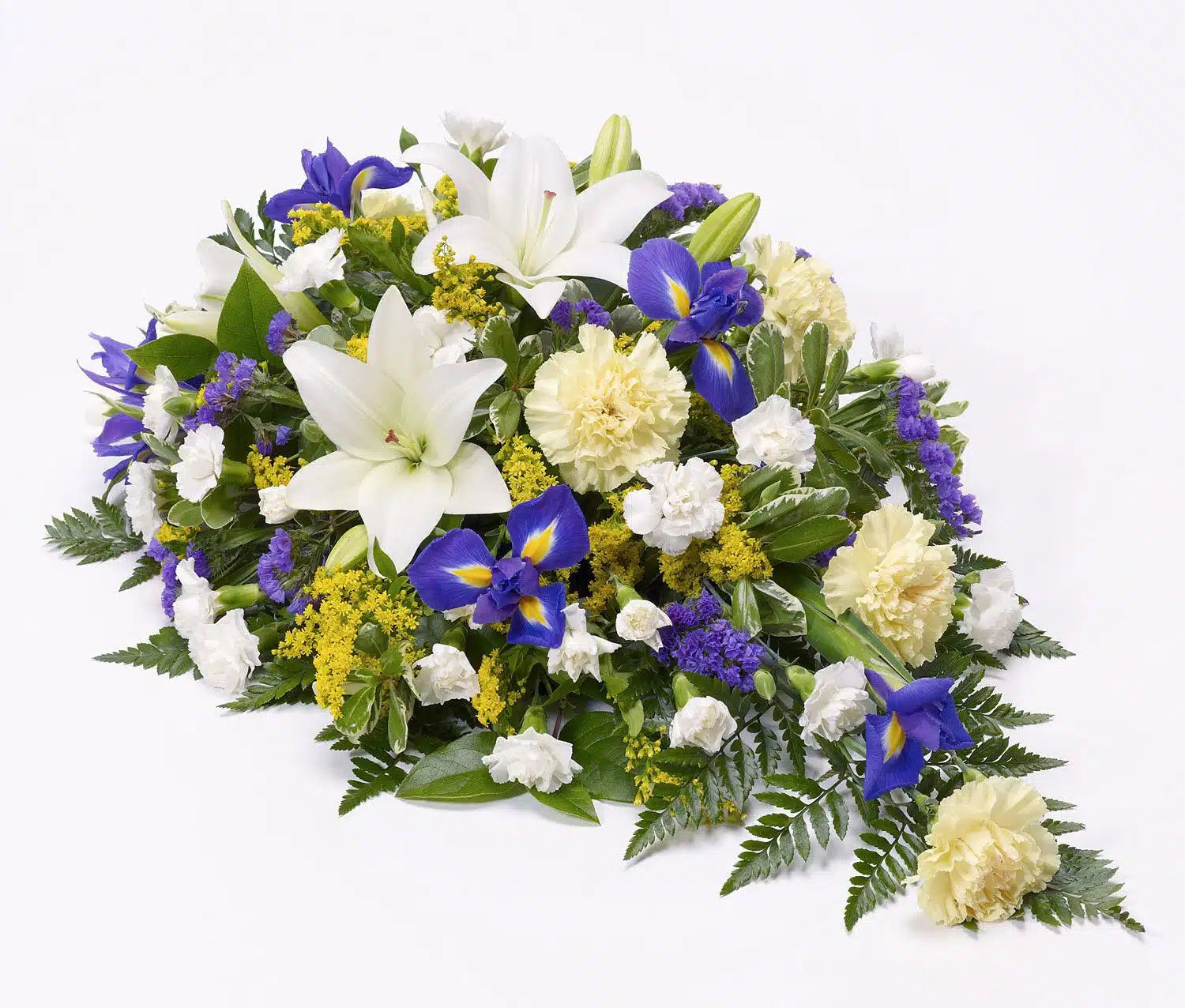 Lily and Iris Teardrop Spray Lemon and Blue