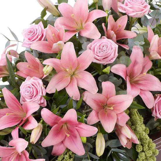 Lily And Rose Casket Spray Pink 1