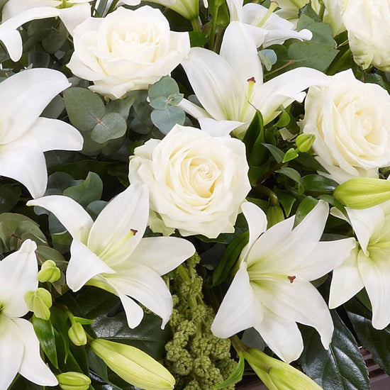 Lily And Rose Casket Spray White 1