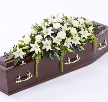Lily and Rose Casket Spray White