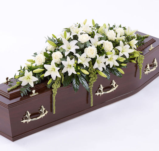 Lily and Rose Casket Spray White