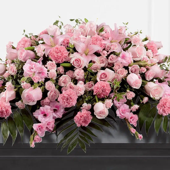 Mixed Casket Spray Pink