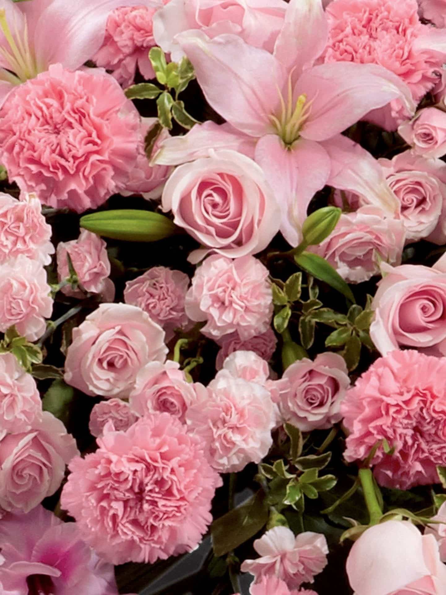 Mixed Casket Spray Pink1