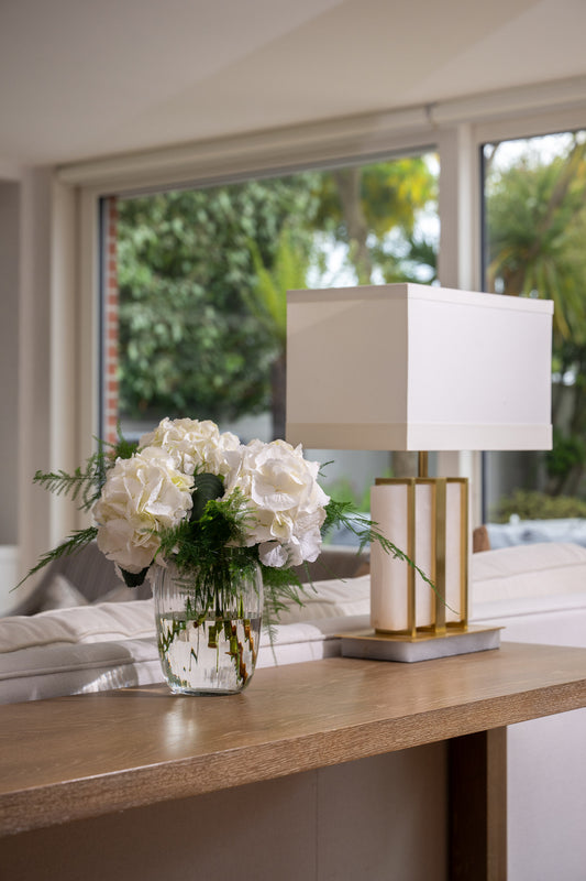 Pure White Hydrangea Vase | Hand-Tied Bouquet Dublin | Arbour Blooms
