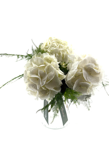 Pure White Hydrangea Vase | Hand-Tied Bouquet Dublin | Arbour Blooms