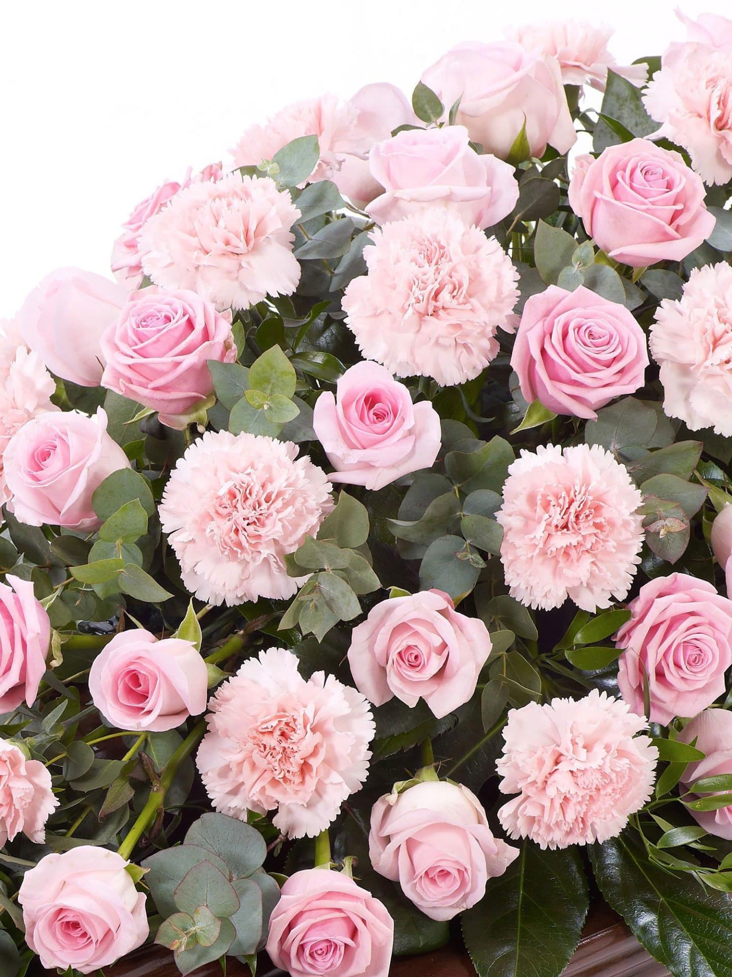 Rose And Carnation Casket Spray Pink 1
