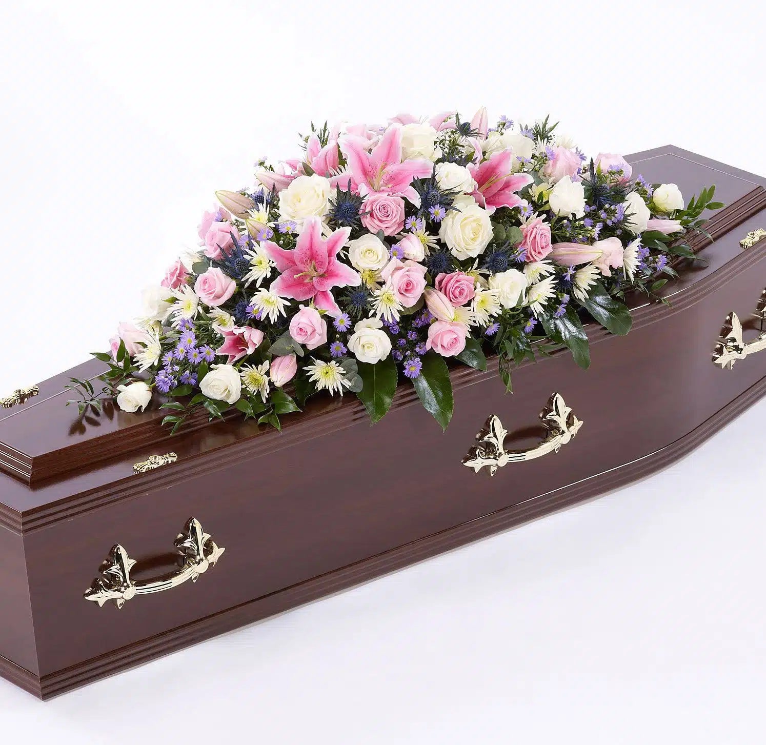 Rose and Eryngium Casket Spray