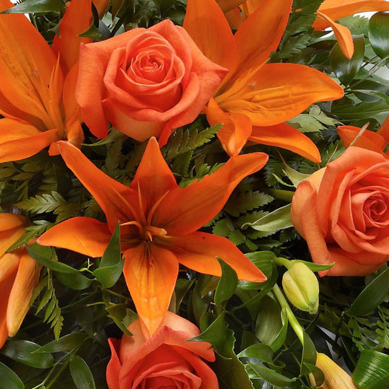 Rose And Lily Spray Orange 1
