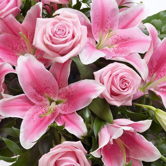 Rose And Lily Spray Pink1