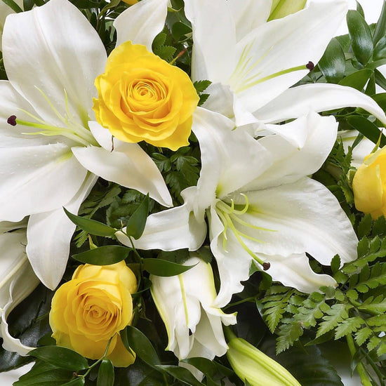 Rose And Lily Spray Yellow And White 1