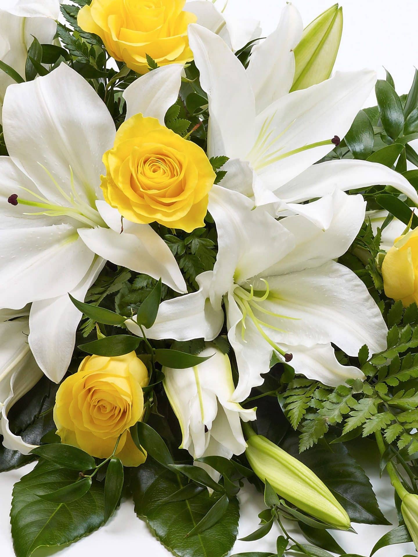 Rose And Lily Spray Yellow And White 1