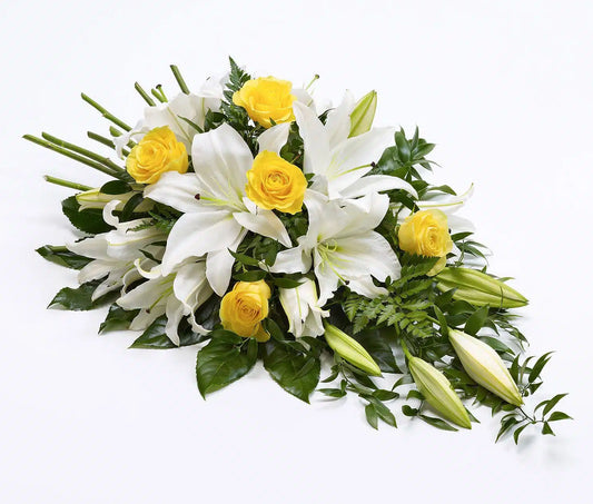 Rose and Lily Spray Yellow and White