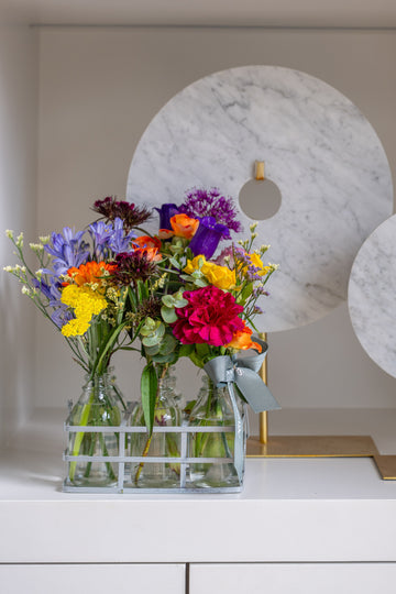 Tray of Seasonal Blooms With Chocolates