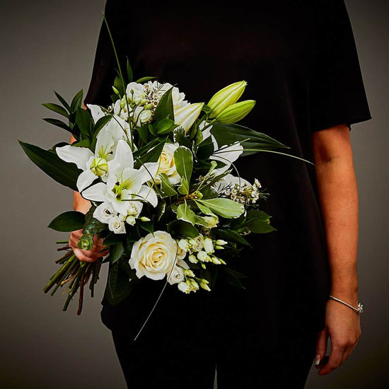 White Sympathy Hand Tied 1 Arbour Blooms