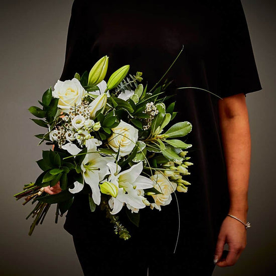 White Sympathy Hand Tied 2 Arbour Blooms