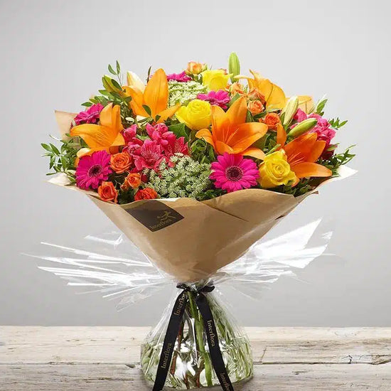 flaming fiesta hand tied