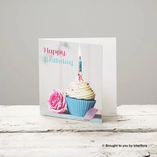 happy birthday cupcake greetings card
