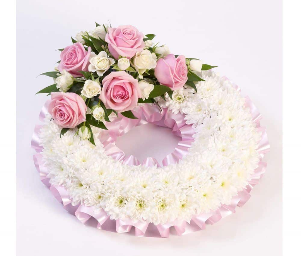Traditional Wreath White and Pink